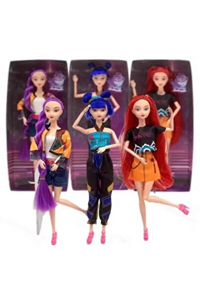 OEM Set of 3 K-POP Demon Hunter Girl Dolls, 30cm, Multicolor