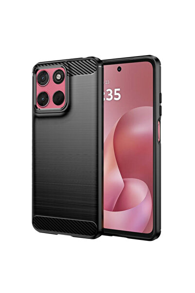 Techsuit Motorola Moto G57 Power Carbon Silicone Case, Black