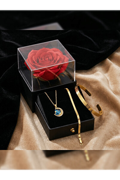 PURE BERRY GÖKYÜZÜ-AYETEL KÜRSİ BİLEKLİK-İTALYAN BİLEKLİK ÇELİK SETİ DOĞUM GÜ...