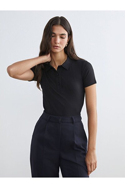 LC Waikiki Polo Neck Ribbed Women's T-Shirt