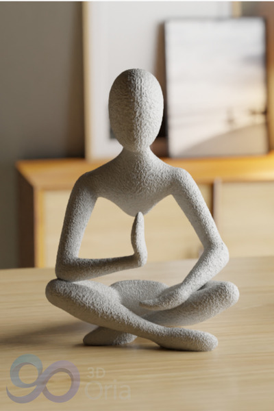3DOria 12 cm Meditasyon Biblo Dekoratif – Minimalist Yoga Heykeli – Modern Ev...