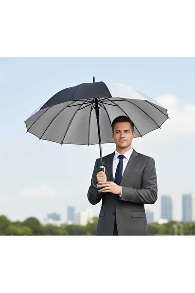 6zar Şemsiye Erkek Baston Tip 24 Tel Rüzgara Dayanıklı Sünger Saplı Protokol ...