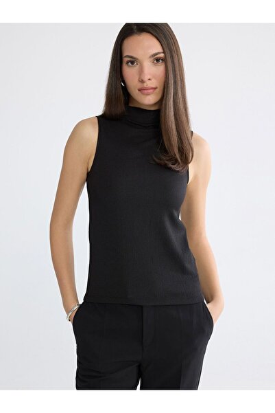 LC Waikiki Stand Collar Textured Blouse