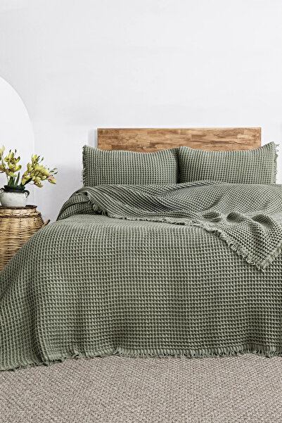 Şaheser Home Collection Norah Jakarlı Waffle Pike Takımı – %100 Pamuk, Çift K...