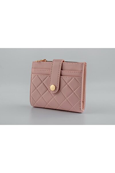 LİZZY BAG Pembe Kapitone Detaylı Kadın Suni Deri Cüzdan
