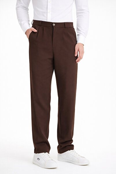 lubiti Men's Draped Flexible Imported Fabric Trousers