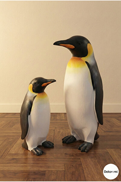 Dekoromi 2'li Dekoratif Nihilist Penguen Heykeli Ev Ofis İşyeri Çocuk Odası D...