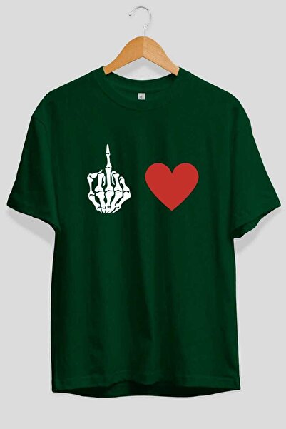 Ankhises Μπλουζάκι με στάμπα στο μπροστινό μέρος με σχέδιο καρδιάς και δακτύλ...