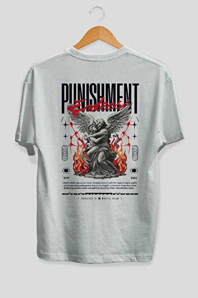 Ankhises Μπλουζάκι Punishment Endeess με στάμπα στην πλάτη, λευκό, oversized,...