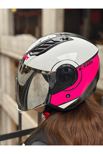 LS2 AIRFLOW 2 COVER BEYAZ-PEMBE KASK