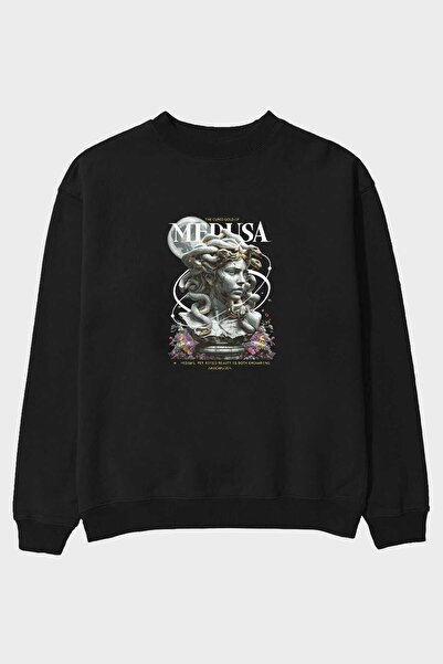 Ankhises Medusa Front Printed Oversize Sweatshirt Men Women Unisex