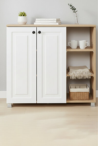 Home EUR018 2 KAPAK 3 RAFLI ÇOK AMAÇLI DOLAP