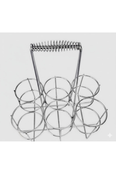 GENERAL'S Metal cup holder with 6 round slots – Cup organizer with carrying h...