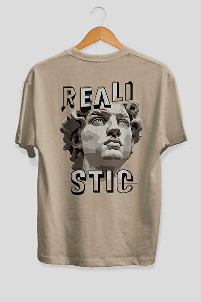 Ankhises Realistična majica Štampano Bež Oversize kroj T-shirt Muškarci Žene ...