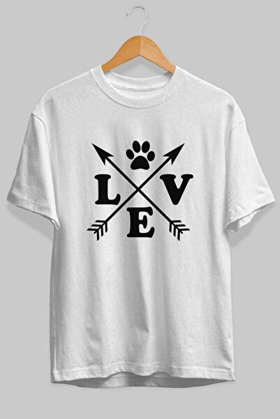 Ankhises Love essence front Štampano Bela Oversize kroj T-shirt Muškarci Žene...