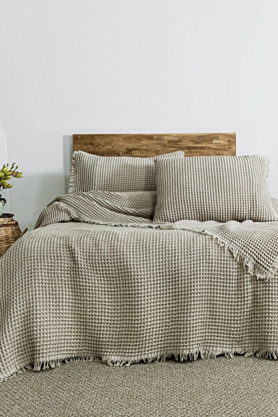 Şaheser Home Collection Norah Jakarlı Waffle Pike Takımı – %100 Pamuk, Çift K...