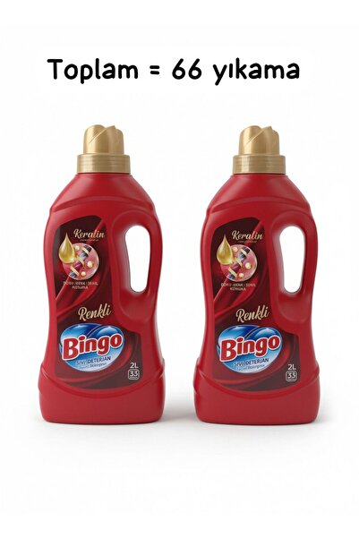 Bingo Sıvı Deterjan Renkli 2 LT × 2 Adet 66 Yıkama