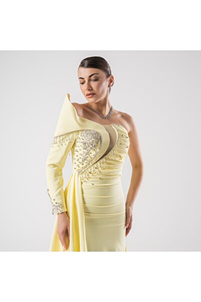 MARIETTAKSA فستان سهره اصفر بكم واحد