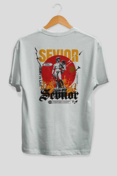 Ankhises Sevior Back Štampano Bela Oversize kroj T-shirt Muškarci Žene Pamuk ...