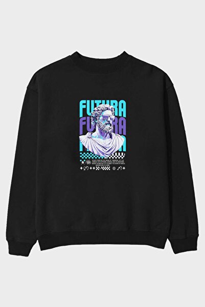 Ankhises Futura Zeus Front Printed Oversize Sweatshirt Men Women Unisex