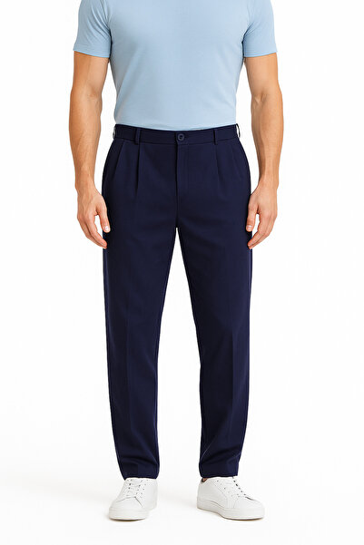 lubiti Men's Draped Flexible Imported Fabric Trousers