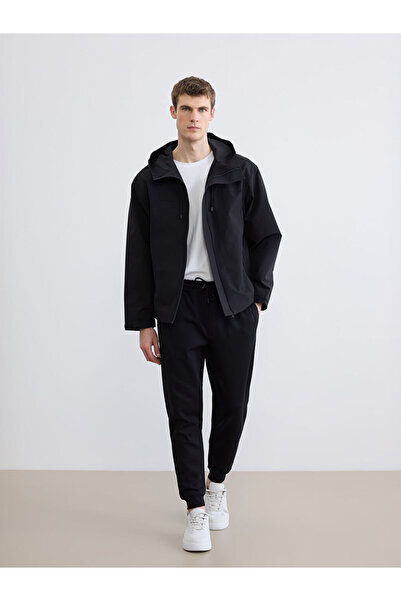 LC Waikiki Μαύρο ανδρικό παντελόνι Jogger Standard Fit