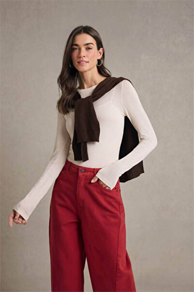 DeFacto Στενή εφαρμογή Ριμπ Μπλουζάκι G9446AX26SP