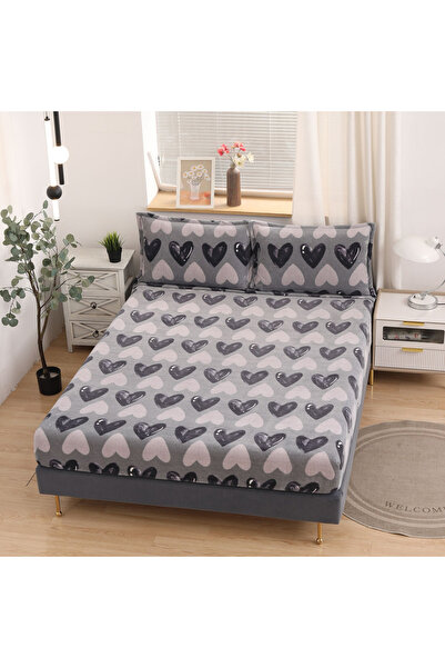 FIONNA.RO Cocolino Stretchy Duvet Cover and Pillowcases 180x200cm - Grey With...