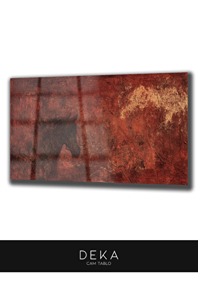 DEKA AKSESUAR ŞIK VE LÜKS SOYUT AT CAM TABLO DEKORATİF DUVAR TABLOSU