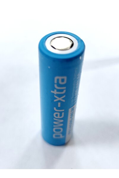 powerextra 14500 800ma li-ion 3.7v şarjlı kalem pil bms'siz başlıksız düz kafa