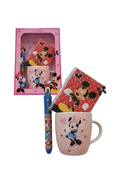 Premium Minnie Mouse Mug Gift Set with Notebook Pen Disney Design