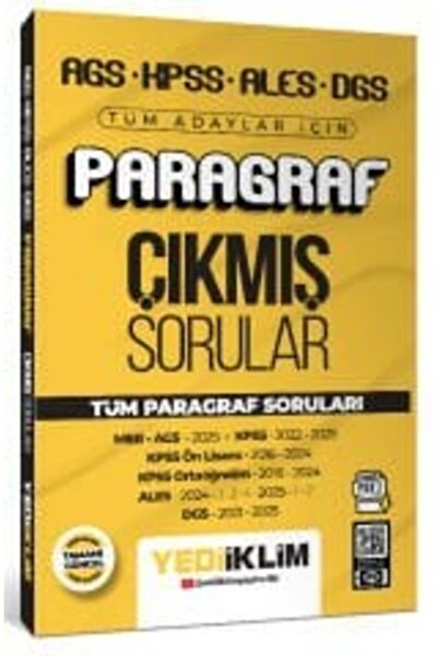 Yediiklim Yayınları Yediiklim 2026 KPSS MEB-AGS ALES DGS Paragraf Çıkmış Soru...