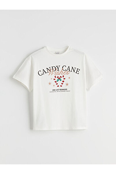 LC Waikiki Sparkling Choices from Shining Store Zero Roba Collar Girl's T-Shirt