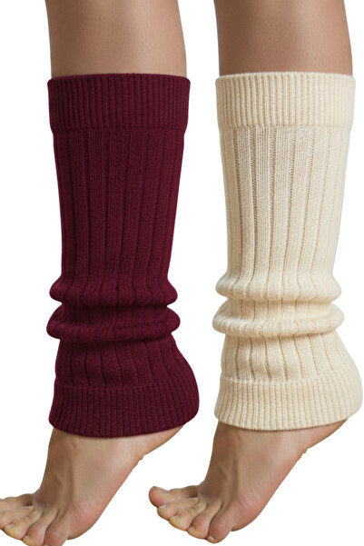 mrm pro Women's Winter Long Leg Warmers Knitted Cotton Leg Warmer 2-Pair