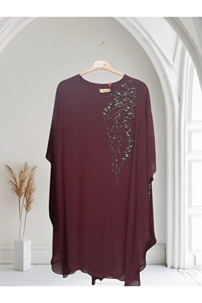 HESNA بدلة سهرة بمقاس كبير مع كيب وحجر الراين