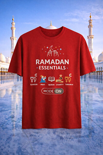 genosha تي شيرت مطبوع عليه رمضان إسينشيالز بويير، مقاس كبير، 100% قطن، مريح و...