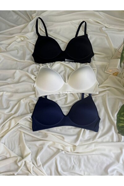 LALA İÇGİYİM Women's (Padded) Underwire-Free Gathering Bra Set of 3