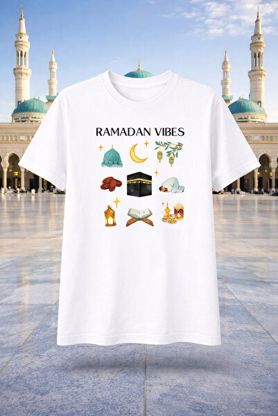 genosha تي شيرت مطبوع عليه رمضان فيديس بيرام، مقاس كبير، 100% قطن، مريح وناعم...