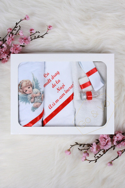 GoVo Kids Baptism kit, Baby Angel – Baptism set, 6 pieces, Godfather gift