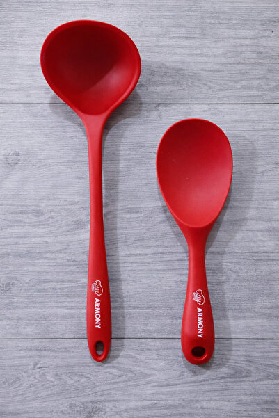 Hilamingo Home 2-Piece Silicone Kitchen Set; Ladle, Rice Spoon