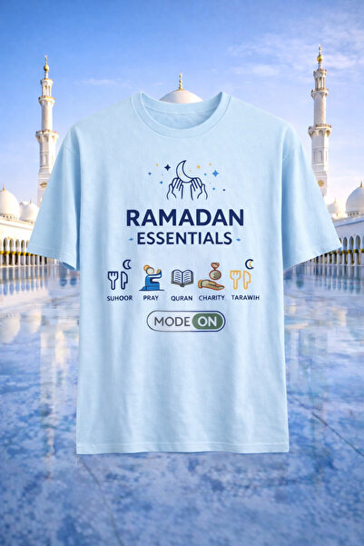 genosha تي شيرت مطبوع عليه رمضان إسينشيالز بويير، مقاس كبير، 100% قطن، مريح و...