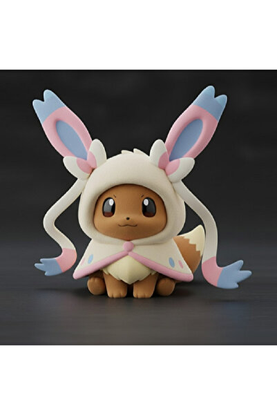 FreshWolf #1257 3D Baskı Eevee - Sylveon Hoodie Mini Figür