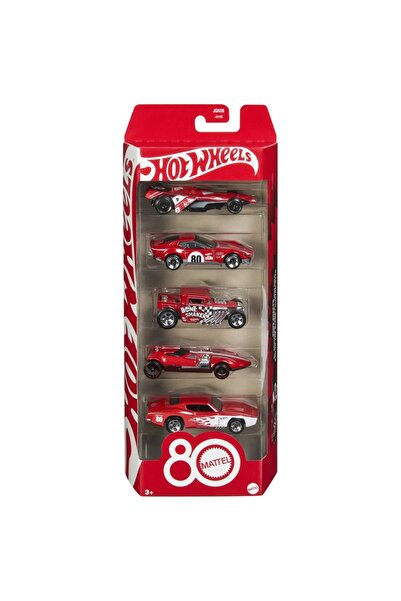 mattel Set de 5 mașini turnate sub presiune Hot Wheels, aniversare de 80 de a...