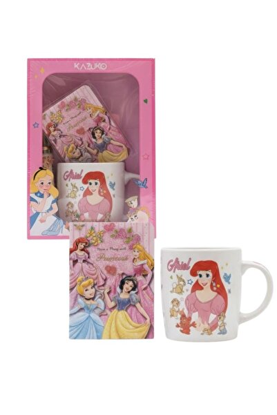 Premium Disney Princess Ariel Ceramic Mug Gift Set with Notebook