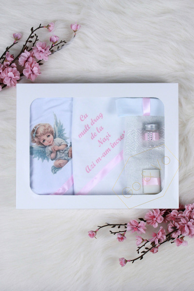 GoVo Kids Baptism kit, Baby Angel – Baptism set, 6 pieces, Godfather gift