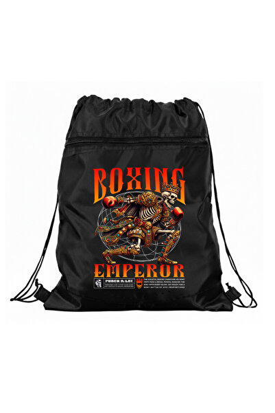 gampfa Boxing Emperor Drawstring Zipper Backpack 2 Compartments Durable and S...