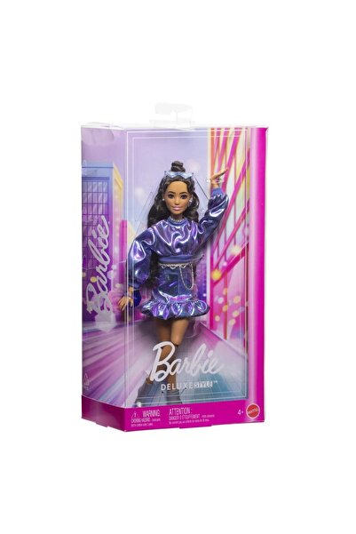 mattel Barbie Deluxe Style Barbie Doll Metallic Blue Dress