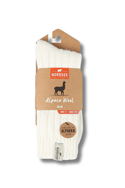 nordsox 1 Pair of Ecru Warm Alpaca Wool Women's Socks