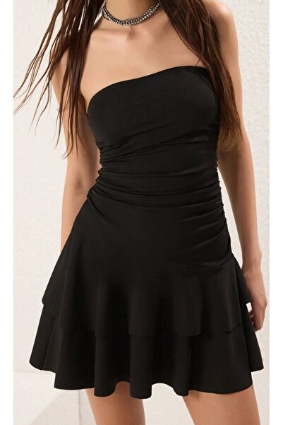 Linich&Co Black Strapless Mini Stylish Dress