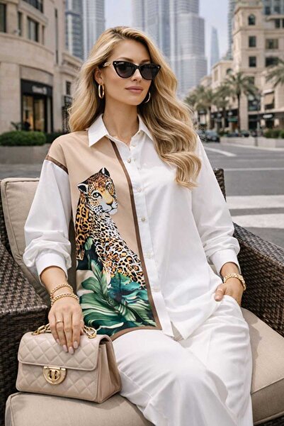 ANBLYs COLLECTION Sheer Detailed Asymmetric Cut Stylish Women's Shirt